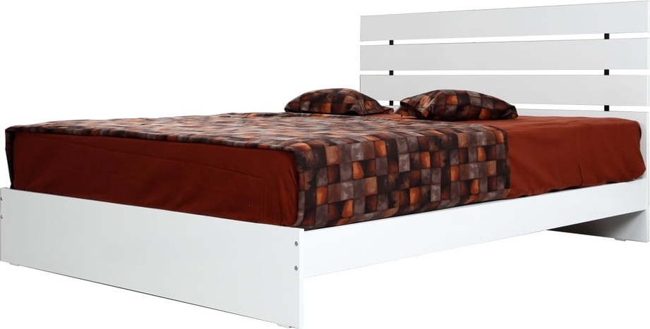 Bílá dvoulůžková postel 160x200 cm Fuga